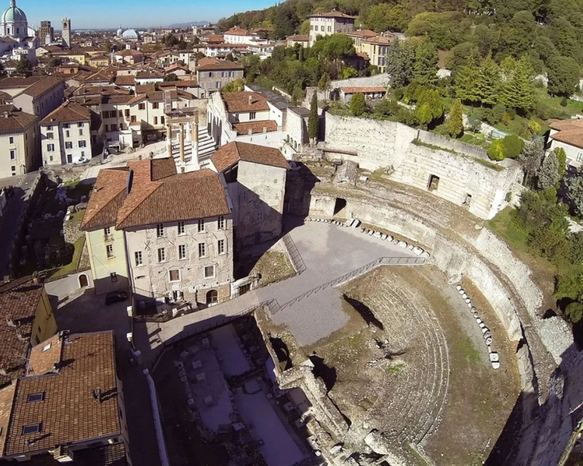 Roman Theatre in Brescia, seen from above
